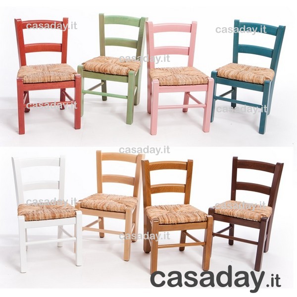 SEDIA BIMBO LEGNO LUSSO IMPAGLIATA 